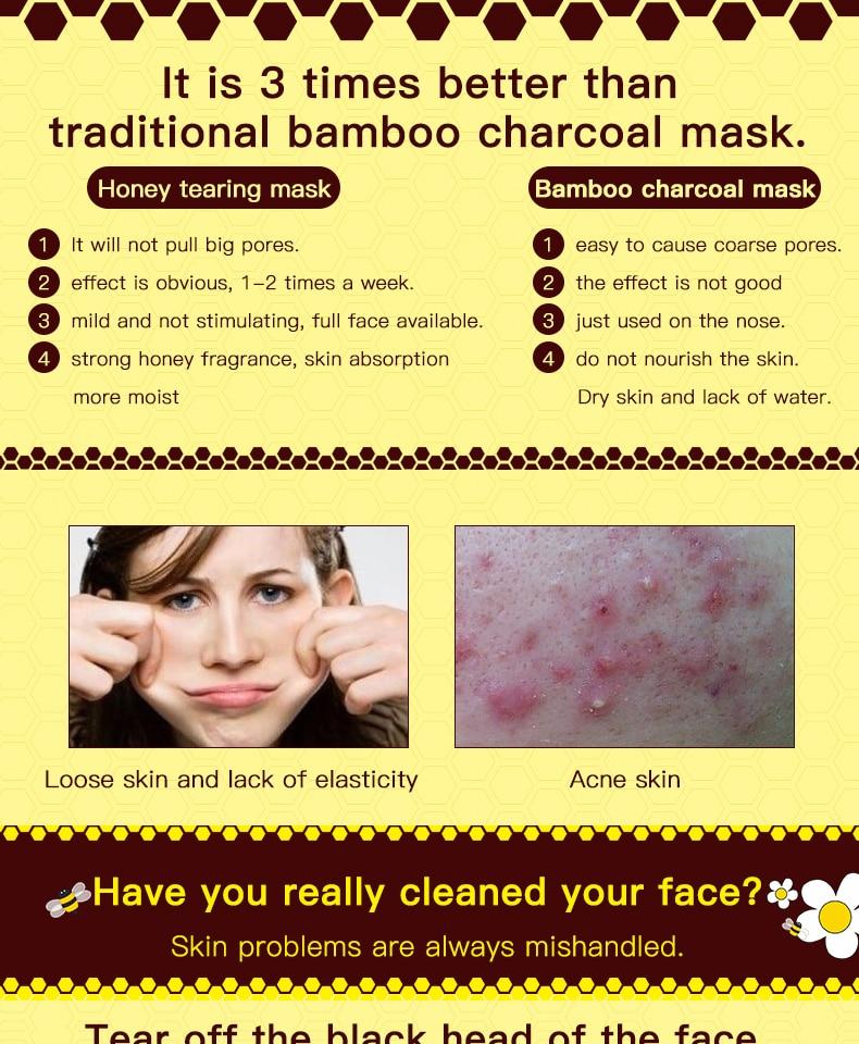 Honey tearing mask Peel Mask oil control Blackhead Remover Peel Off Dead Skin Clean Pores Shrink Facial care face Skincare mask