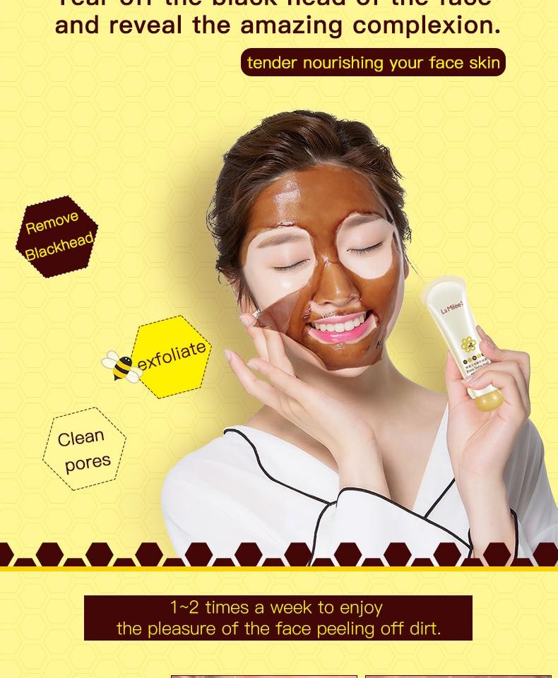 Honey tearing mask Peel Mask oil control Blackhead Remover Peel Off Dead Skin Clean Pores Shrink Facial care face Skincare mask