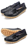 Women's Casual Genuine Leather Shoes Woman Loafers Slip-On Female Flats Moccasins Ladies Driving Shoe Cut-Outs Mother Footwear