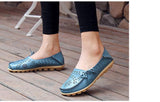Women's Casual Genuine Leather Shoes Woman Loafers Slip-On Female Flats Moccasins Ladies Driving Shoe Cut-Outs Mother Footwear