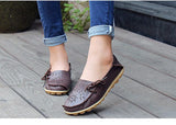Women's Casual Genuine Leather Shoes Woman Loafers Slip-On Female Flats Moccasins Ladies Driving Shoe Cut-Outs Mother Footwear