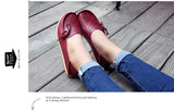 Women's Casual Genuine Leather Shoes Woman Loafers Slip-On Female Flats Moccasins Ladies Driving Shoe Cut-Outs Mother Footwear