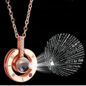 100 Languages I Love You Projection Loving Memory Pendant for Women