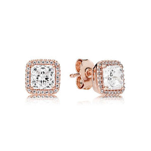 women rose gold stud earring