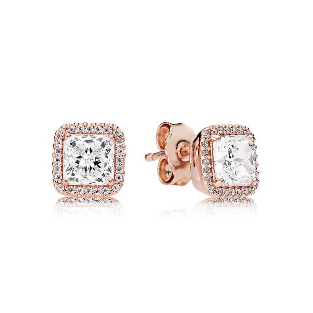 women rose gold stud earring
