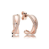unique design diamond rose gold earring