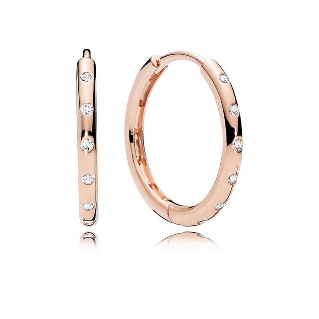 buy now round crystal rose gold earrings women fine jewelry casegrow