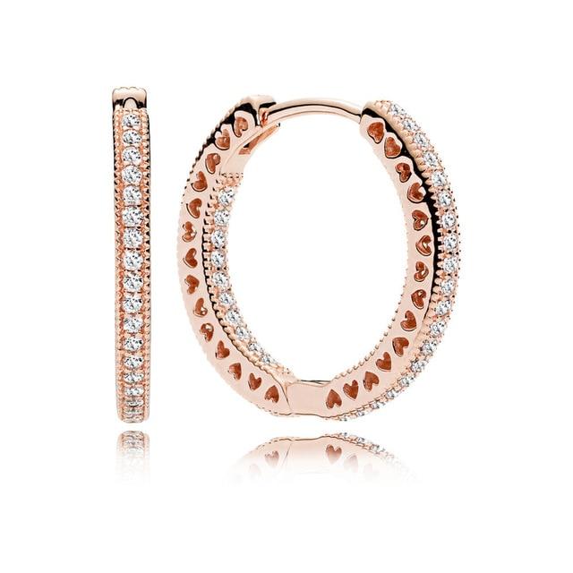 get this love heart round crystal diamond rose gold earring casegrow
