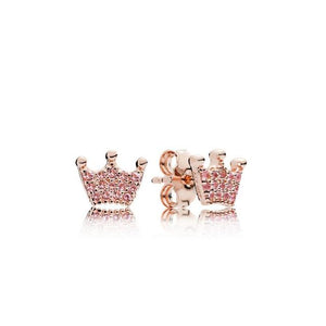buy this kong-queen shape diamond rose gold earrings casegrow