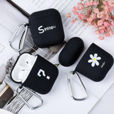 Daisy Smile Simple Painted Case For Apple Airpods 2 1 Shockproof Cover Black Cool Cases For Airpods For Airpod Case