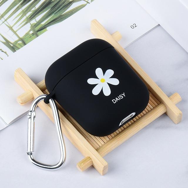 Daisy Smile Simple Painted Case For Apple Airpods 2 1 Shockproof Cover Black Cool Cases For Airpods For Airpod Case