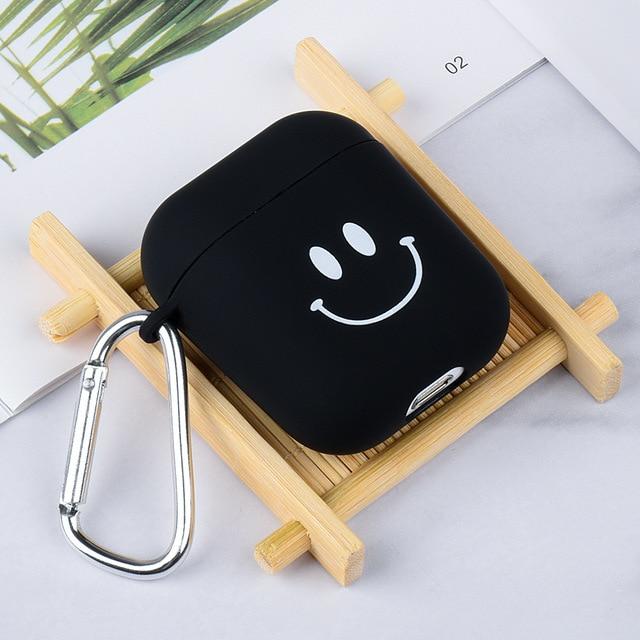 Daisy Smile Simple Painted Case For Apple Airpods 2 1 Shockproof Cover Black Cool Cases For Airpods For Airpod Case