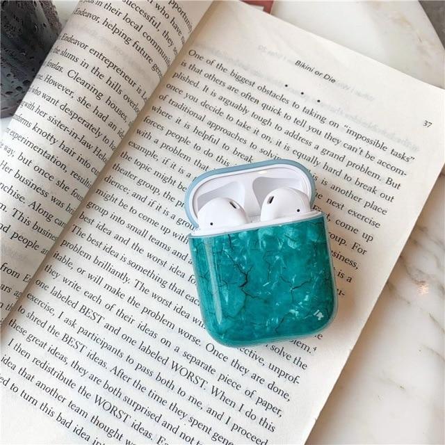 green marble airpod case