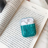 green marble airpod case