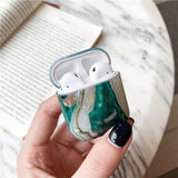 multi colour marble airpod case