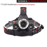 Most Powerful LED Headlight headlamp 5LED T6 Head Lamp Power Flashlight Torch head light 18650 battery Best For Camping, fishing