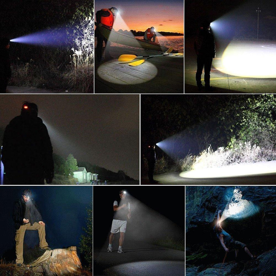 Most Powerful LED Headlight headlamp 5LED T6 Head Lamp Power Flashlight Torch head light 18650 battery Best For Camping, fishing