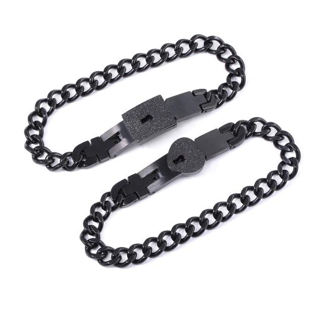HEART LOCK BRACELET & KEY NECKLACE (Couple) BEST VALENTINE'S MEMORY