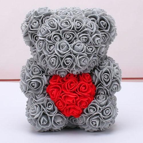 FLOWER TEDDY BEAR WITH FREE GIFT BOX