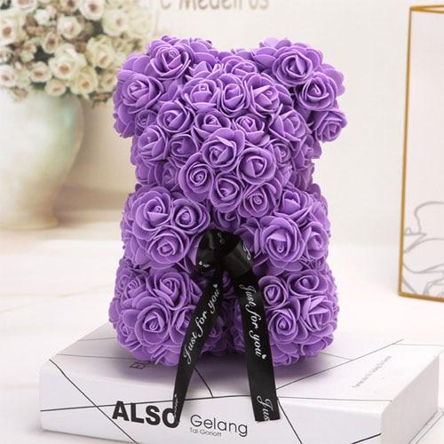 Valentines Romantic Gift box PE Rose Bear Artificial Rose Decorations Cute Cartoon Girlfriend Kid Gift Mother's day gift A