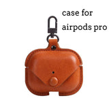 Luxury Soft For Apple Airpods Case Accessories Luxury Leather Case For AirPods 2 pro Earphone 3 Black Cover With Keychain hook
