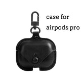 Luxury Soft For Apple Airpods Case Accessories Luxury Leather Case For AirPods 2 pro Earphone 3 Black Cover With Keychain hook