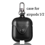 Luxury Soft For Apple Airpods Case Accessories Luxury Leather Case For AirPods 2 pro Earphone 3 Black Cover With Keychain hook