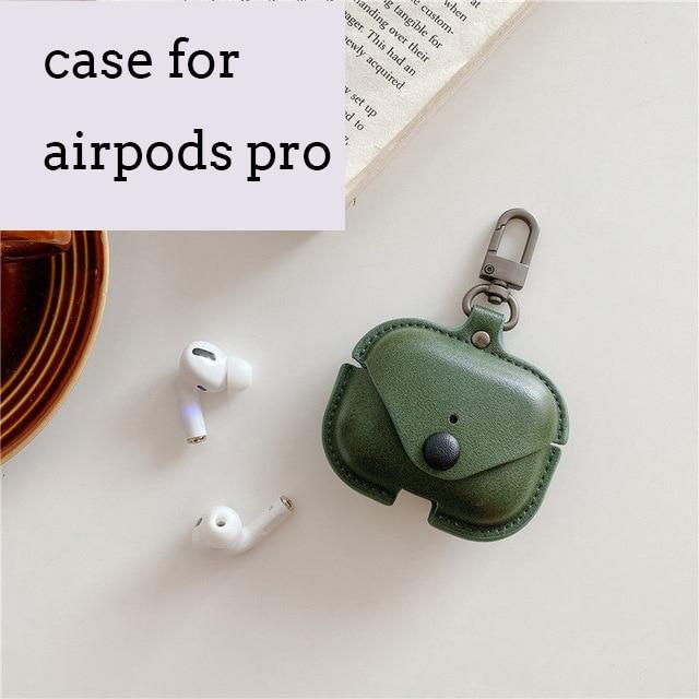 Luxury Soft For Apple Airpods Case Accessories Luxury Leather Case For AirPods 2 pro Earphone 3 Black Cover With Keychain hook