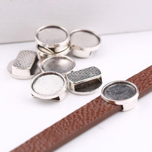 flat leather slider beads antique silver bracelets