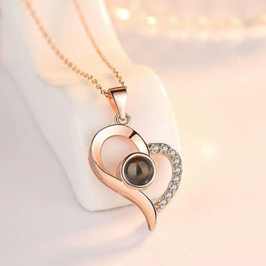 I Love You Memory Projection Heart Pendant Necklace