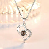 I Love You Memory Projection Heart Pendant Necklace