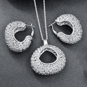 elegant silver earrings and pendant for you