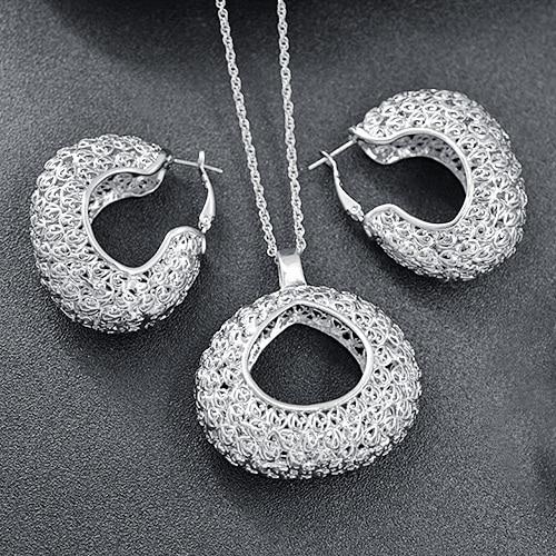 elegant silver earrings and pendant for you