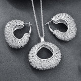 elegant silver earrings and pendant for you