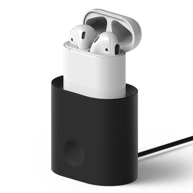 Portable Charging Dock Station Soft Silicone Desk Charging Base Anti-fall Stand Holder For AirPods Case Charger Desktop stand