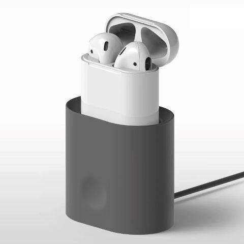 Portable Charging Dock Station Soft Silicone Desk Charging Base Anti-fall Stand Holder For AirPods Case Charger Desktop stand